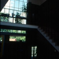 School, Hilversum. Scan of slide taken by author. Window-wall and stair relationship. Although Dudok composed with the same elements each school provides a different experience.